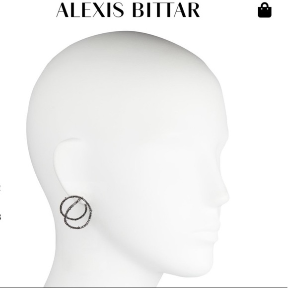 ALEXIS BITTAR • NEW Noire Black Crystal Coiled Gold Thorn Orbiting Post Earrings - Picture 15 of 15